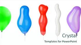  Presentation with balloons - Cool new presentation theme with bladder - set of multicolored air balloons backdrop and a cool aqua colored foreground