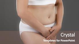  Presentation with bladder - Cool new slide deck with bladder - woman on gray background backdrop and a coral colored foreground