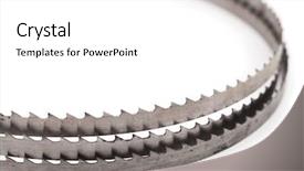  Presentation with band - Audience pleasing theme consisting of blade - band saw on a white backdrop and a white colored foreground