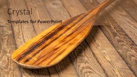  Presentation with blade - Cool new presentation theme with blade-of-old-wooden-canoe backdrop and a coral colored foreground