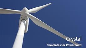  Presentation with electrical energy electric power lines - Cool new PPT layouts with blade turbine - windmill for electric power production backdrop and a ocean colored foreground