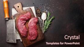  Presentation with blade - Audience pleasing presentation consisting of raw top blade or denver backdrop and a wine colored foreground