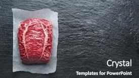  Presentation with graphite - PPT theme consisting of clood - top blade steak or beef background and a dark gray colored foreground