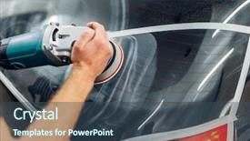  Presentation with blade - Audience pleasing PPT layouts consisting of wiper blade on car backdrop and a ocean colored foreground