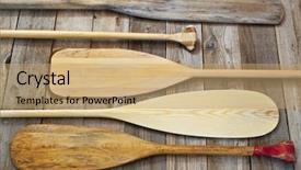  Presentation with turbine blades - Presentation design enhanced with blades and grips of wooden background and a coral colored foreground