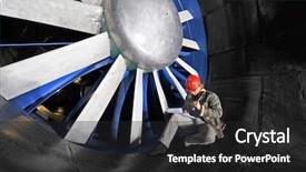 Presentation with wind tunnel - Slides with blades of a wind tunnel background and a dark gray colored foreground