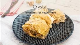  Presentation with protein - Colorful presentation enhanced with blanched-cabbage-leaves-surrounding backdrop and a lemonade colored foreground