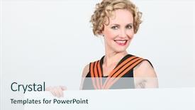  Presentation with blank album frames - Theme with blnad - blond woman holding blank message background and a  colored foreground