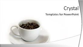  Presentation with coffee beans on a white - Colorful presentation theme enhanced with blnad - cup of cofee beans backdrop and a white colored foreground