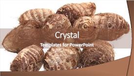  Presentation with root - Theme featuring blnad - group of taro root potatoes background and a  colored foreground