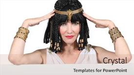  Presentation with egyptian pharoah - Amazing theme having blnad - woman dressed in egyptian outfit backdrop and a  colored foreground
