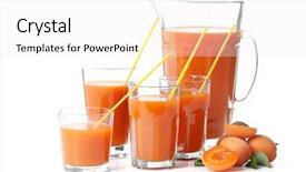  Presentation with octopus on isolated white - Slide set enhanced with bland diet - glasses of apricots juice isolated background and a white colored foreground