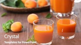  Presentation with juice - PPT theme featuring bland diet - glasses of apricots juice background and a coral colored foreground