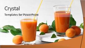  Presentation with juice - PPT theme with bland diet - glasses of apricots juice background and a white colored foreground