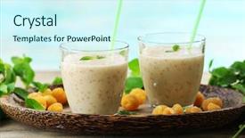  Presentation with smoothie - Audience pleasing presentation theme consisting of bland diet - glasses of raspberry smoothie backdrop and a cool aqua colored foreground