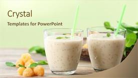  Presentation with smoothie - Beautiful presentation theme featuring bland diet - glasses of raspberry smoothie backdrop and a cream colored foreground