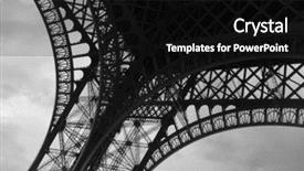  Presentation with eiffel tower paris france - Presentation design with blnad - bland white of the eiffel background and a black colored foreground