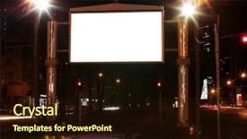  Presentation with advertisement - Cool new PPT theme with blank advertisement board on street backdrop and a wine colored foreground