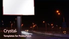  Presentation with advertisement - PPT layouts enhanced with blank advertisement board on street background and a  colored foreground