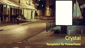  Presentation with advertising - Presentation theme consisting of blank advertising billboard in old background and a tawny brown colored foreground