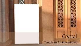  Presentation with airport boarding board - Theme having blank advertising board near door background and a  colored foreground