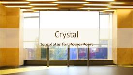  Presentation with airport boarding board - Colorful PPT theme enhanced with blank advertising board near window backdrop and a cream colored foreground