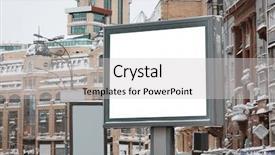  Presentation with airport boarding board - Presentation enhanced with blank advertising board on city background and a  colored foreground