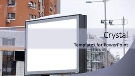  Presentation with city street - Audience pleasing presentation theme consisting of blank advertising board on city backdrop and a  colored foreground