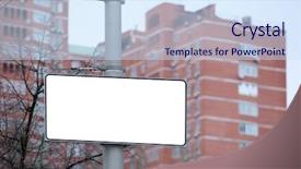  Presentation with city street - Beautiful theme featuring blank advertising board on city backdrop and a  colored foreground