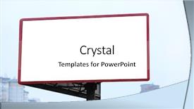  Presentation with city street - Slide deck featuring blank advertising board on city background and a  colored foreground