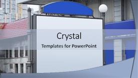  Presentation with airport boarding board - Cool new theme with blank advertising board on city backdrop and a  colored foreground