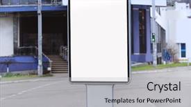  Presentation with airport boarding board - Audience pleasing theme consisting of blank advertising board on city backdrop and a  colored foreground