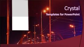  Presentation with advertising - PPT theme enhanced with blank advertising board on city background and a  colored foreground