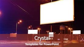  Presentation with airport boarding board - Audience pleasing slide set consisting of blank advertising board on city backdrop and a tawny brown colored foreground