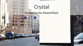  Presentation with city street - Colorful slide deck enhanced with blank advertising board on city backdrop and a  colored foreground