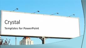 Presentation with city street - Theme enhanced with blank advertising board on city background and a  colored foreground