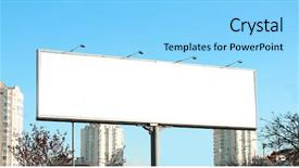  Presentation with airport boarding board - Beautiful theme featuring blank advertising board on city backdrop and a  colored foreground