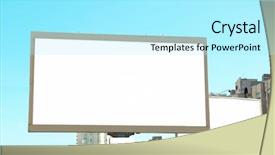  Presentation with airport boarding board - Audience pleasing PPT layouts consisting of blank advertising board on city backdrop and a  colored foreground