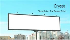  Presentation with airport boarding board - Slide deck featuring blank advertising board on city background and a arctic colored foreground