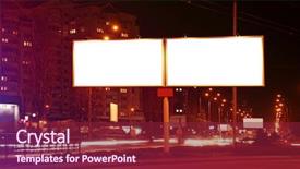  Presentation with city street - Cool new slide deck with blank advertising boards on city backdrop and a  colored foreground