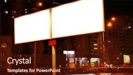  Presentation with street of shanghai on the night - Amazing slide set having blank advertising boards on city backdrop and a  colored foreground