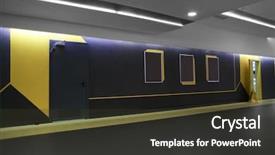  Presentation with advertising alert - Presentation theme with blank advertising boards on wall background and a  colored foreground