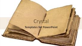  Presentation with bound - Beautiful theme featuring blank-antique-leather-bound-journal backdrop and a yellow colored foreground