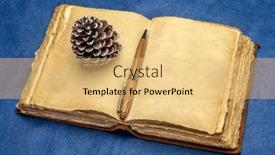  Presentation with bound - PPT layouts consisting of blank-antique-leather-bound-journal background and a yellow colored foreground