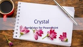  Presentation with renaissance art italia - Colorful slides enhanced with blank art sketchbook with flowers backdrop and a sky blue colored foreground