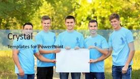  Presentation with prostate cancer - Slide set with blank banner outdoors prostate cancer background and a arctic colored foreground