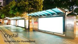  Presentation with blank - Cool new slide set with blank billboard beside the road backdrop and a yellow colored foreground