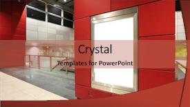  Presentation with station - Beautiful presentation theme featuring blank billboard in metro station backdrop and a red colored foreground