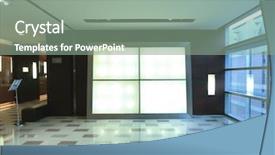  Presentation with modern building - Presentation theme enhanced with blank billboard in modern building background and a gray colored foreground