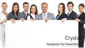  Presentation with full page business services - PPT theme enhanced with blank billboard isolated on white background and a white colored foreground